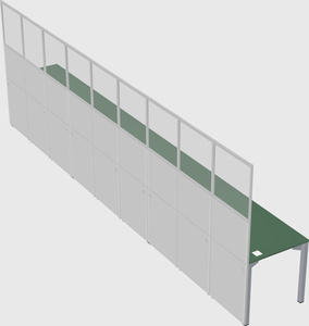 Shared rectangular cubicle