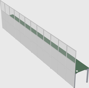 Shared rectangular cubicle