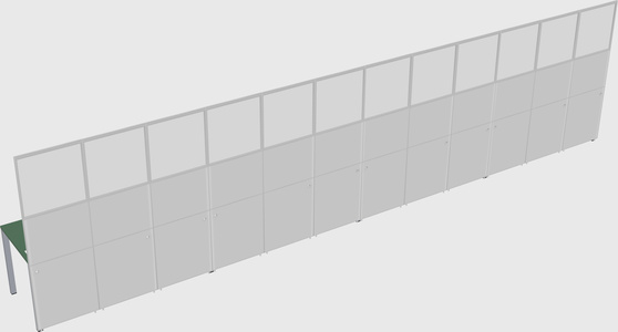 Shared rectangular cubicle