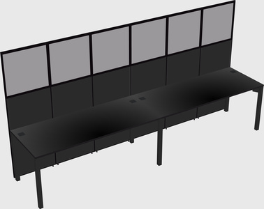 Shared rectangular cubicle