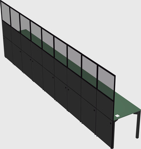 Shared rectangular cubicle