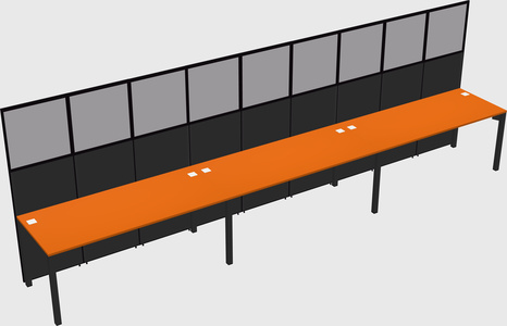 Shared rectangular cubicle