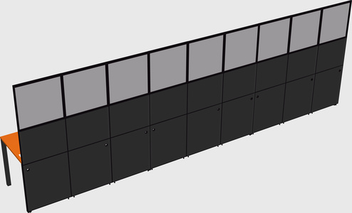 Shared rectangular cubicle
