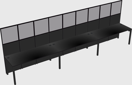 Shared rectangular cubicle