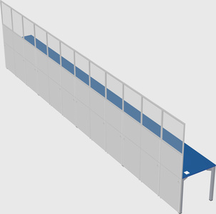 Shared rectangular cubicle