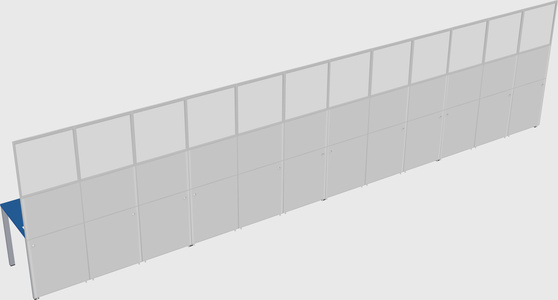 Shared rectangular cubicle
