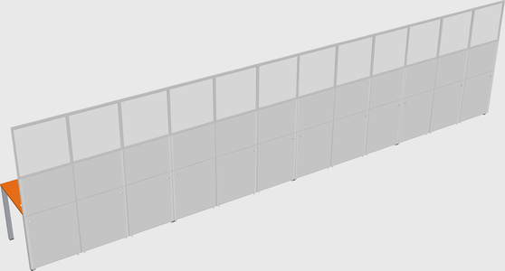 Shared rectangular cubicle