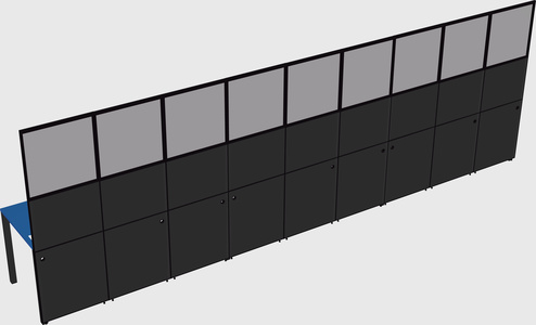 Shared rectangular cubicle