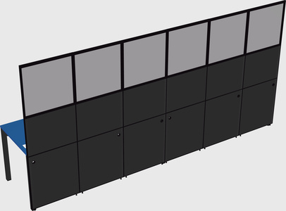 Shared rectangular cubicle
