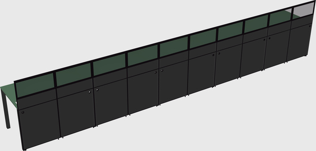 Shared rectangular cubicle