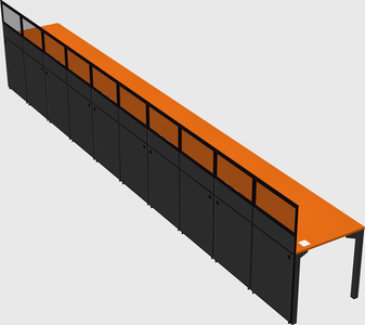 Shared rectangular cubicle