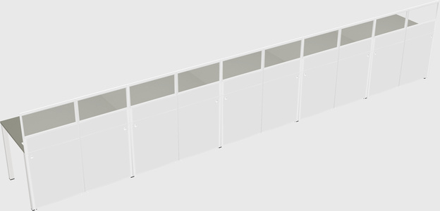 Shared rectangular cubicle