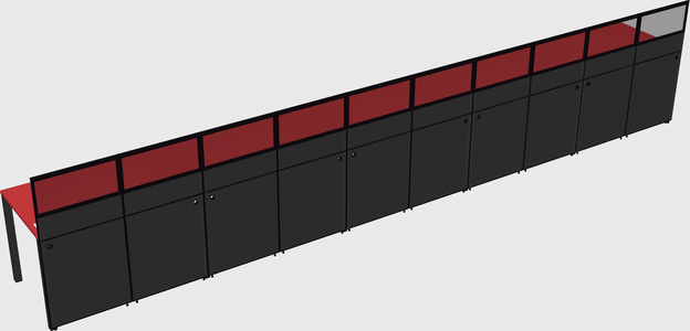 Shared rectangular cubicle