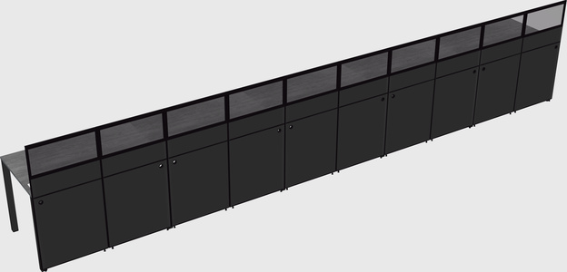 Shared rectangular cubicle