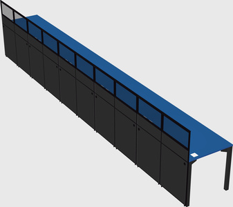 Shared rectangular cubicle
