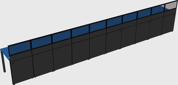 Shared rectangular cubicle