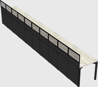 Shared rectangular cubicle