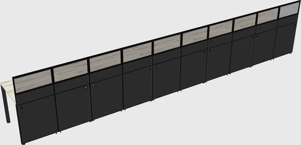 Shared rectangular cubicle