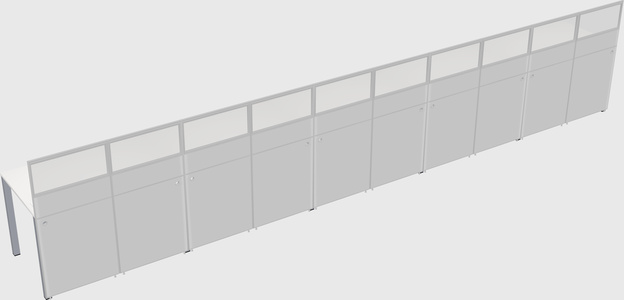 Shared rectangular cubicle