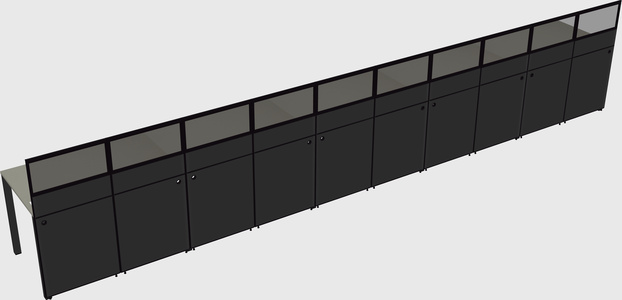Shared rectangular cubicle