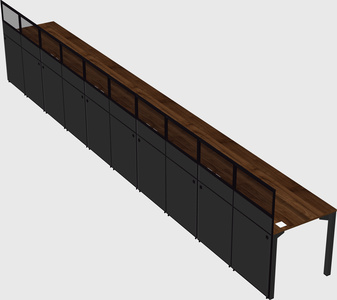 Shared rectangular cubicle