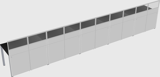 Shared rectangular cubicle