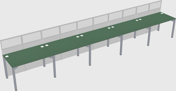Shared rectangular cubicle