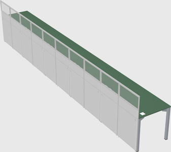 Shared rectangular cubicle