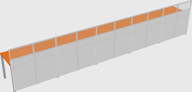 Shared rectangular cubicle