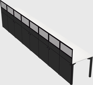 Shared rectangular cubicle