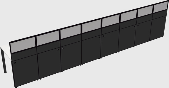 Shared rectangular cubicle