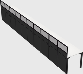 Shared rectangular cubicle
