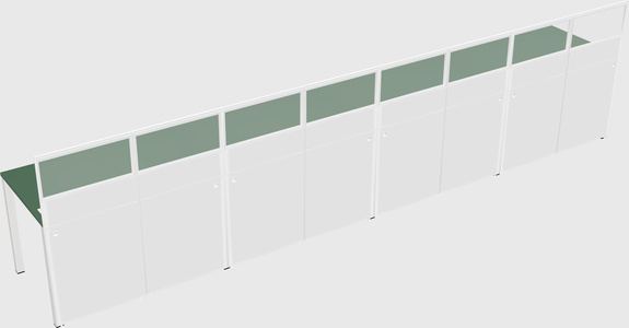 Shared rectangular cubicle