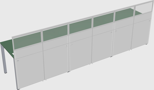 Shared rectangular cubicle