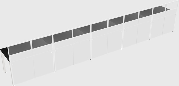 Shared rectangular cubicle