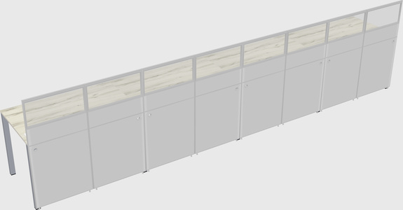 Shared rectangular cubicle