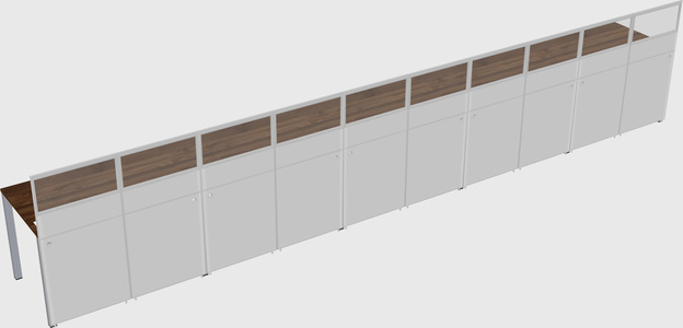 Shared rectangular cubicle