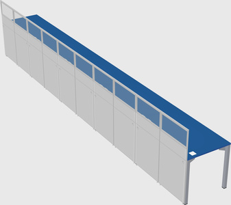 Shared rectangular cubicle