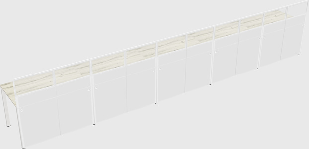 Shared rectangular cubicle