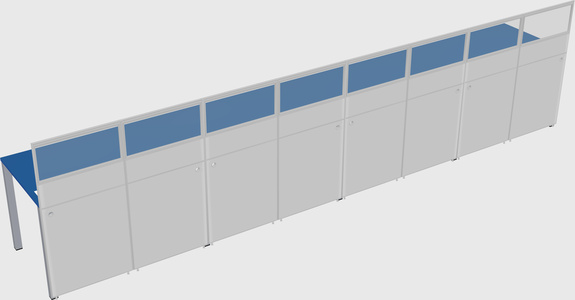 Shared rectangular cubicle