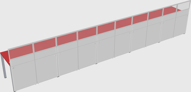 Shared rectangular cubicle