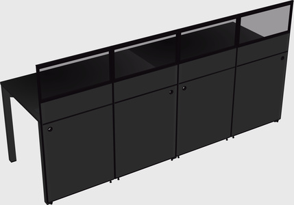 Shared rectangular cubicle