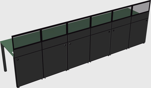 Shared rectangular cubicle
