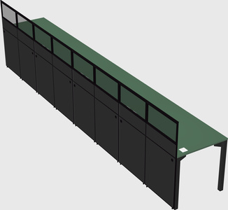 Shared rectangular cubicle