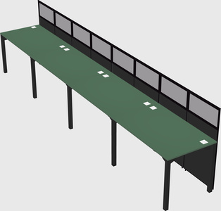 Shared rectangular cubicle