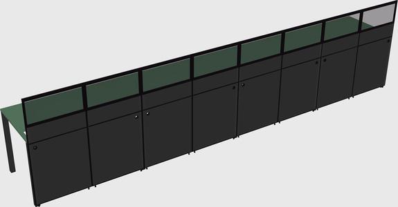 Shared rectangular cubicle