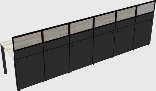 Shared rectangular cubicle