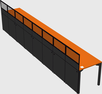 Shared rectangular cubicle