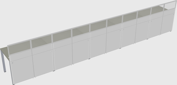 Shared rectangular cubicle