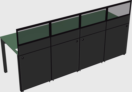 Shared rectangular cubicle